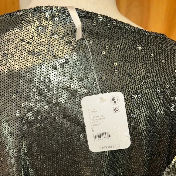 Free people silver sequin mini dress NWT size small - Picture 4 of 5